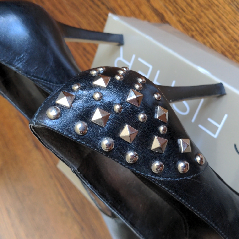 Marc Fisher Black Studded Platform Pumps 9.5 - Picture 5 of 8